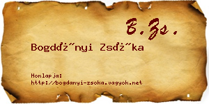 Bogdányi Zsóka névjegykártya
